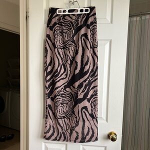 SHEIN Zebra Print maxi Skirt - Black and brown